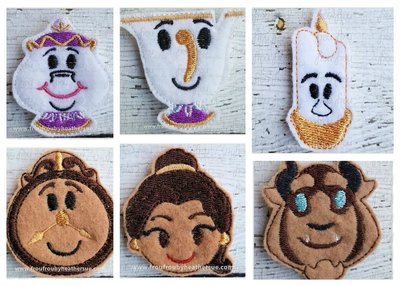 Clippie Bella and Beasty Emoji SIX Design SET Machine Embroidery In The Hoop Project 1.5, 2, 3, and 4 inch