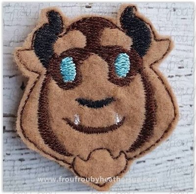 Clippie Beasty Emoji Machine Embroidery In The Hoop Project 1.5, 2, 3, and 4 inch