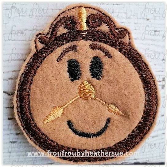 Clippie Coggs Bella and Beasty Emoji Machine Embroidery In The Hoop Project 1.5, 2, 3, and 4 inch