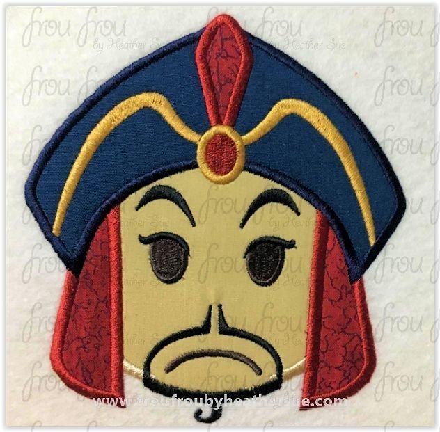 Jaffer Emoji machine embroidery design, multiple sizes including 2&quot;-16&quot;