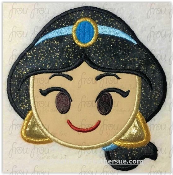 Jaz Emoji machine embroidery design, multiple sizes including 2&quot;-16&quot;