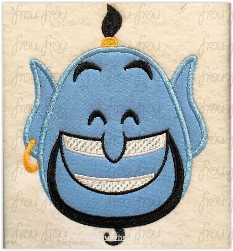 Jeanne Emoji machine embroidery design, multiple sizes including 2&quot;-16&quot;