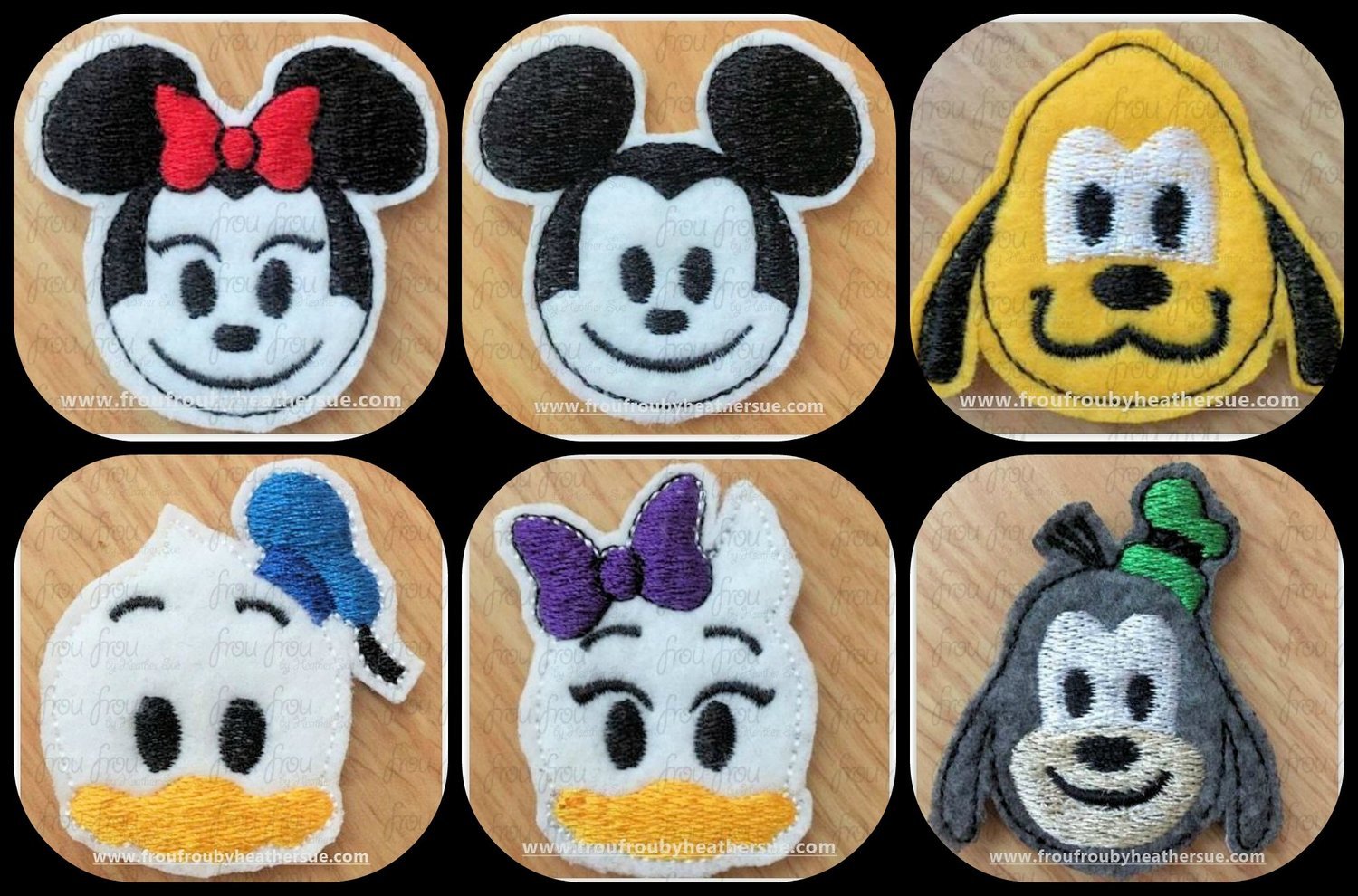 Clippies Mister Mouse and Friends Emoji Fab SIX Design SET machine embroidery design, multiple sizes 1.5