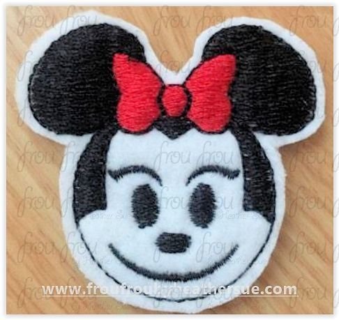 Clippie Miss Mouse Emoji machine embroidery design, multiple sizes 1.5