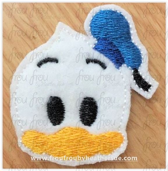 Clippie Don Duck Emoji machine embroidery design, multiple sizes 1.5