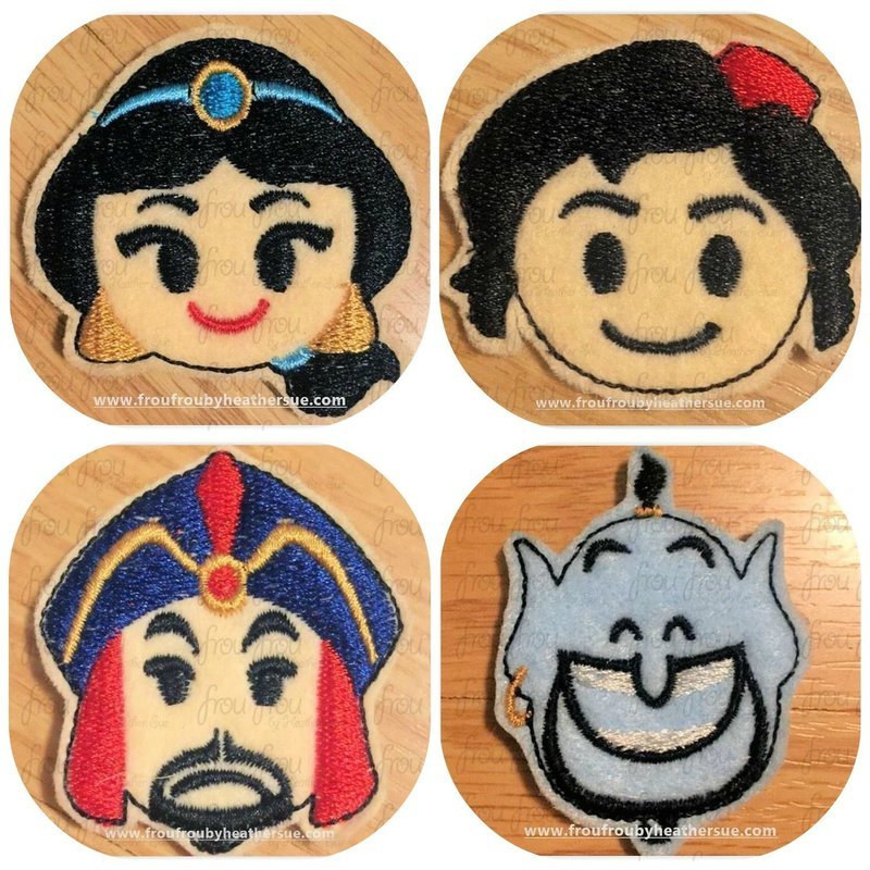 Clippie A Lad In Movie Emoji FOUR Design SET Machine Embroidery In The Hoop Project 1.5, 2, 3, and 4 inch