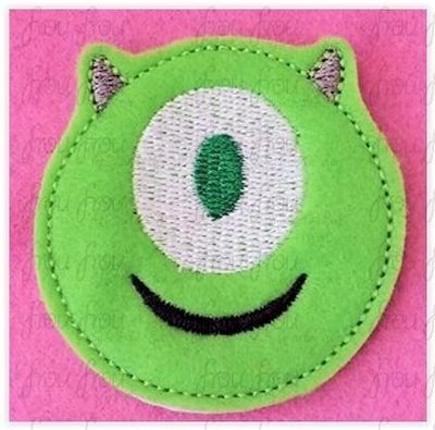Clippie Michael Monster Emoji Machine Embroidery In The Hoop Project 1.5, 2, 3, and 4 inch