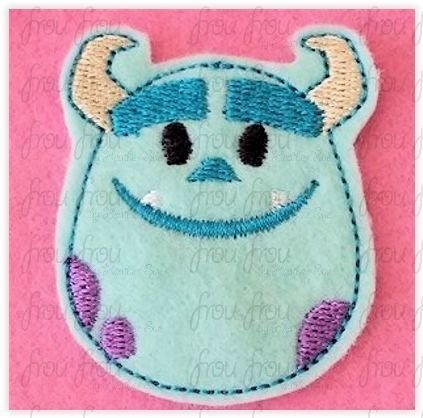 Clippie Sullivan Monster Emoji Machine Embroidery In The Hoop Project 1.5, 2, 3, and 4 inch