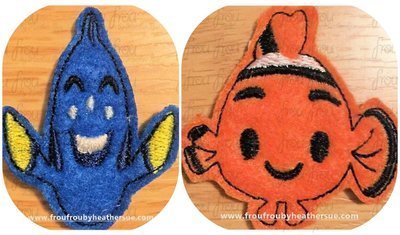 Clippie Neemo Movie Emoji TWO Design SET Machine Embroidery In The Hoop Project 1.5, 2, 3, and 4 inch