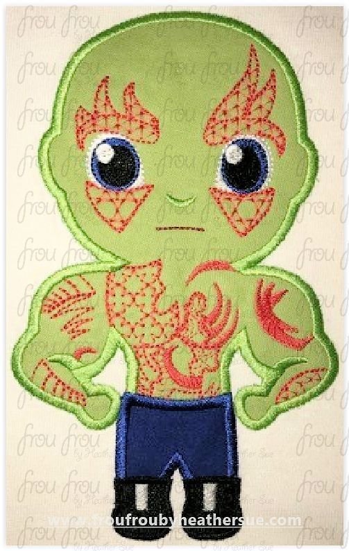 Drakes Cutie Guardians of the Universe SuperHero Machine Applique Embroidery Designs, multiple sizes including 4
