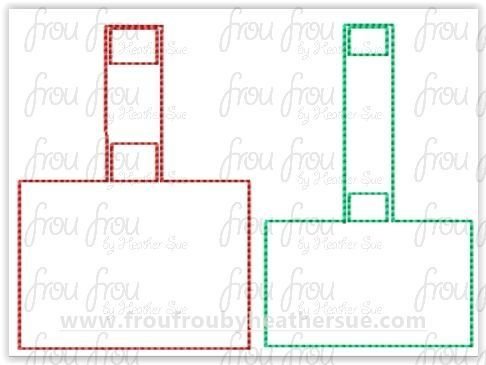 Blank Rectangle Key Fobs, Two versions each, short and long tab, velcro or snaps, MANY SIZES in the hoop Machine Applique Embroidery Design- 4&quot;- 10&quot;