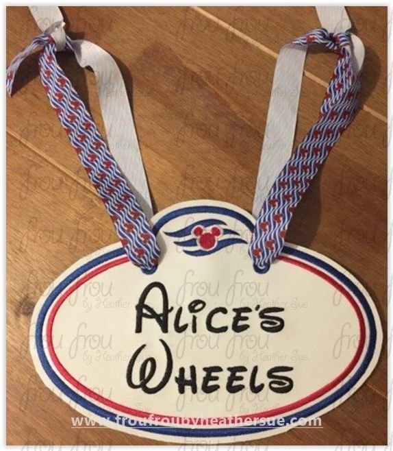 Stroller Name Tag Fish Extender Dis Cruise Line IN THE HOOP Machine Applique Embroidery Design 4"-16"