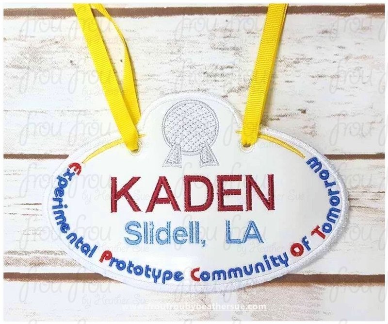 Stroller Name Tag Ecpot Fish Extender IN THE HOOP Machine Applique Embroidery Design 4"-16"
