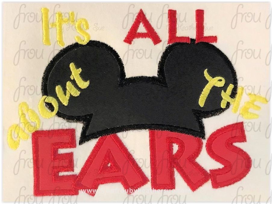 It&#39;s all about the Ears Mister Mouse Machine  Applique Embroidery Design, Multiple Sizes 4&quot;-16&quot;