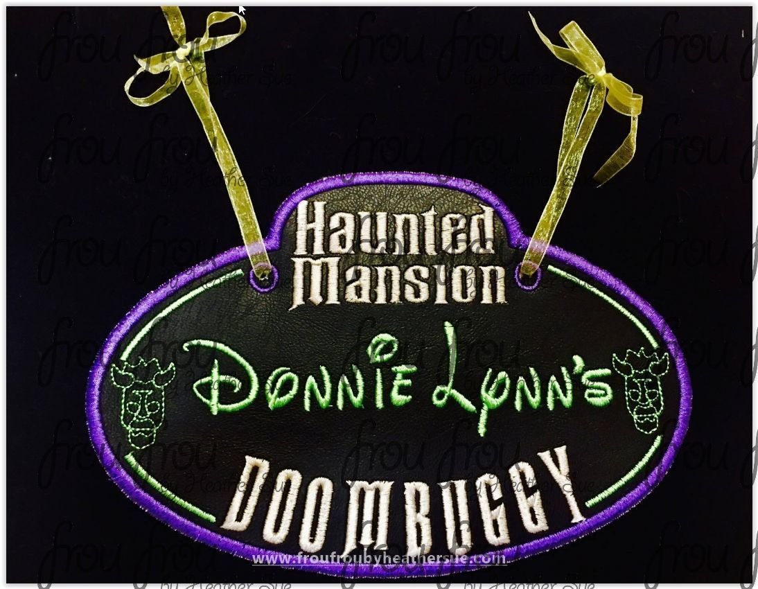 Stroller Name Tag Haunted House Ghost Doom Buggy Fish Extender IN THE HOOP Machine Applique Embroidery Design 4"-16"