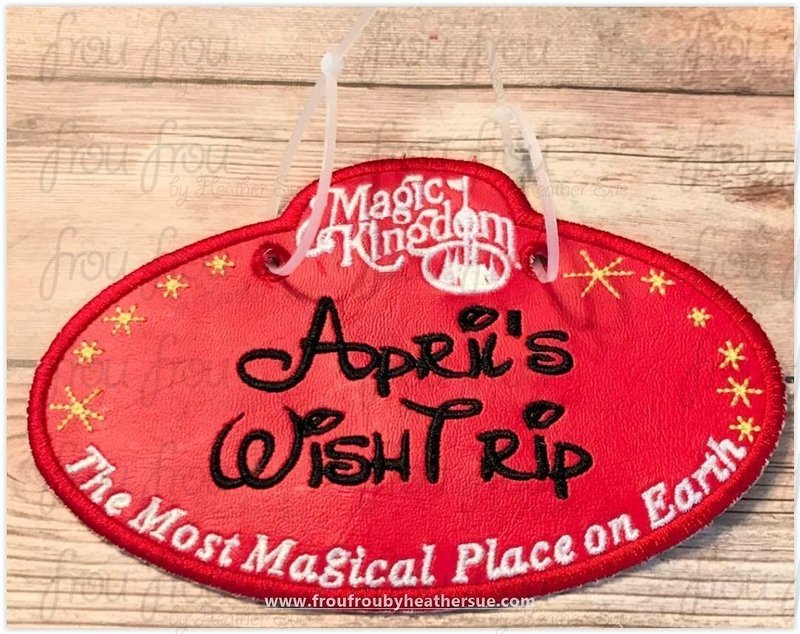 Stroller Name Tag Magic World Fish Extender IN THE HOOP Machine Applique Embroidery Design 4"-16"