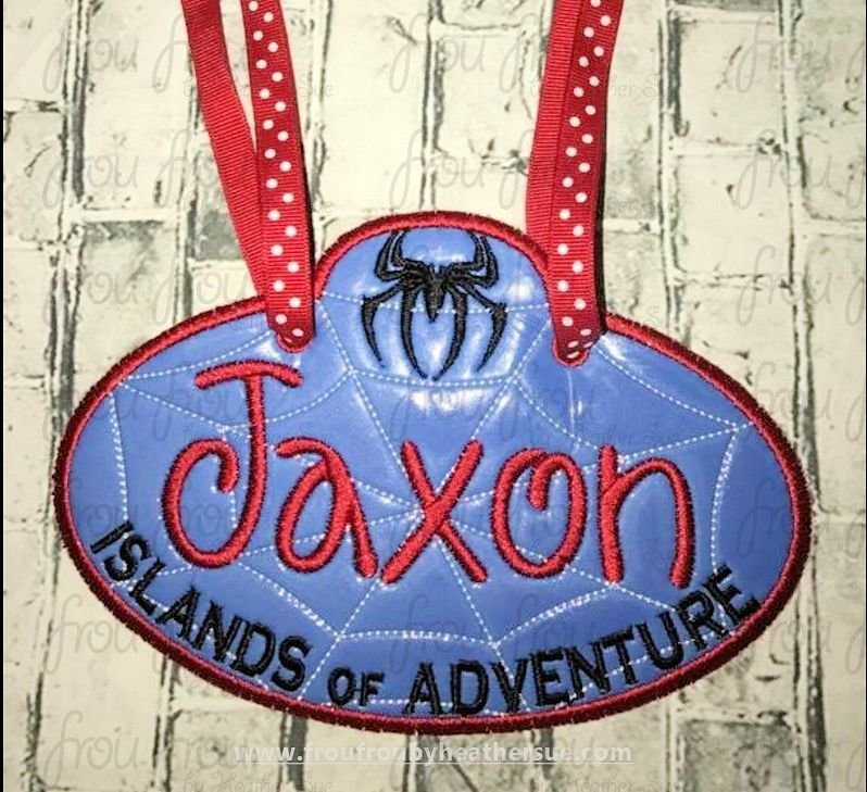 Stroller Name Tag Spider Superhero Island Adventure Fish Extender IN THE HOOP Machine Applique Embroidery Design 4"-16"
