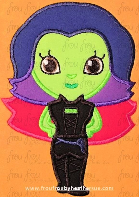 Gam O Ra Cutie Guardians of the Universe Super Hero Machine Applique Embroidery Designs, multiple sizes including 4"-16"