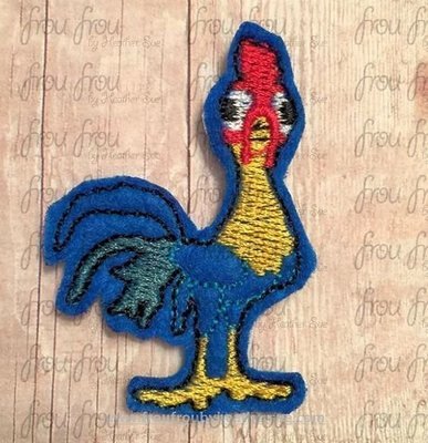 Clippie Hi Hi Chicken Rooster Bird Mona Machine Embroidery In The Hoop Project 1.5, 2, 3 and 4 inch