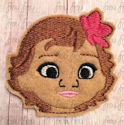 Clippie Baby Mona Machine Embroidery In The Hoop Project 1.5, 2, 3 and 4 inch