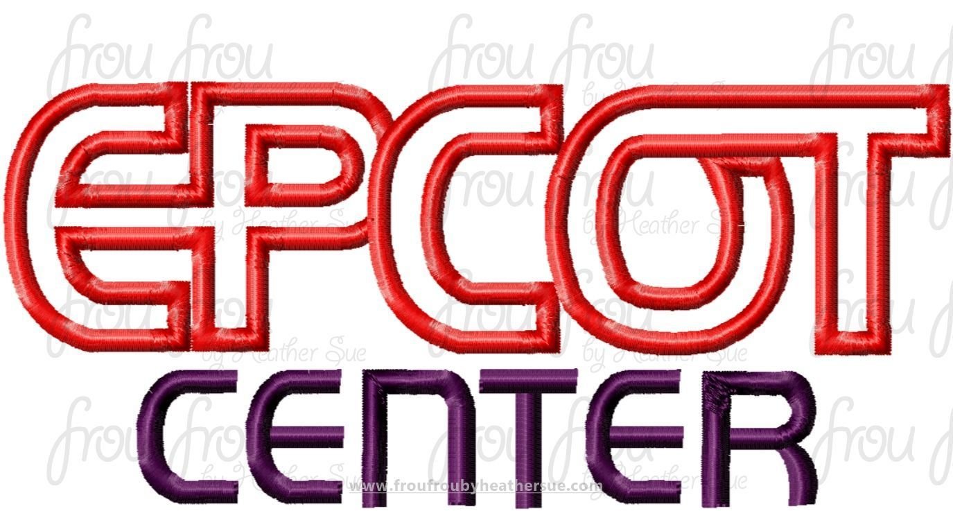 Ecpot Center Wording Logo Machine Applique and Embroidery Designs, multiple sizes 2&quot;-16&quot;