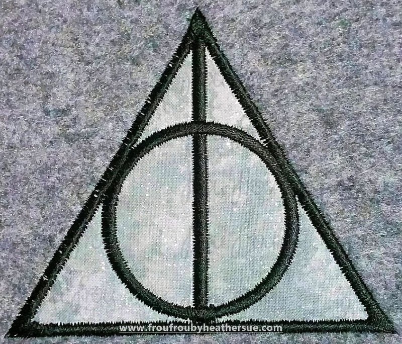 Death hallow Symbol Hairy Potts Wizard Machine Applique Embroidery Design, Multiple sizes including 1"-16"