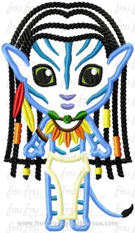 Avador Naytri Cutie Panora Little Princess Machine Applique Embroidery Design, Multiple sizes 4"-16"