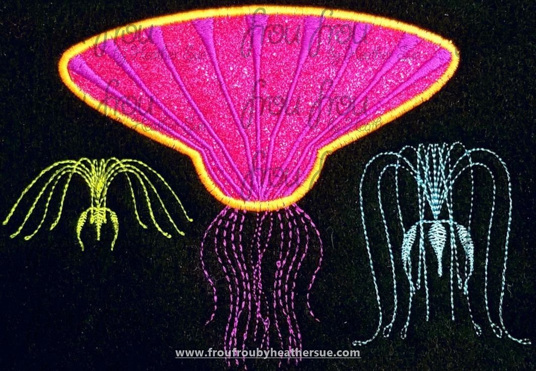 Floating Flowers FOUR Design SET Panora World of Avador Machine Applique Embroidery Design, Multiple sizes including 4&quot;-16&quot;