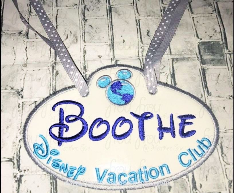 Stroller Name Tag Dis Vacation Club Fish Extender IN THE HOOP Machine Applique Embroidery Design 4"-16"