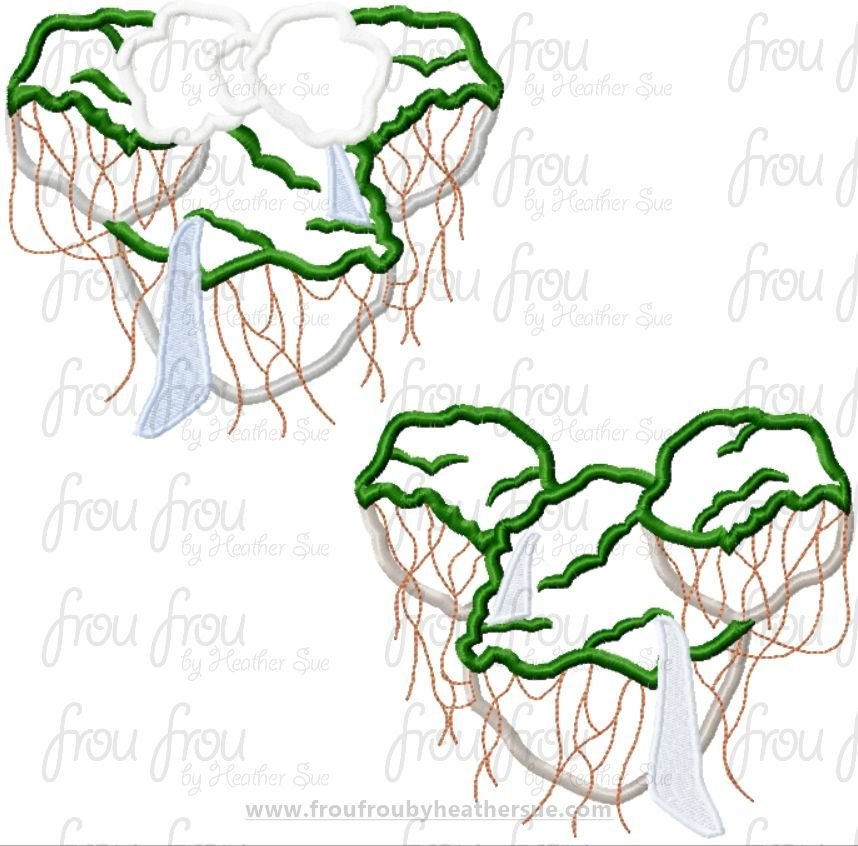 Floating Islands Mister and Miss Mouse Head TWO Design SET Panora World of Avador Machine Applique Embroidery Design, Multiple sizes including 4&quot;-16&quot;