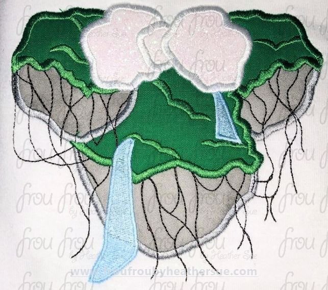 Floating Islands Miss Mouse Head Panora World of Avador Machine Applique Embroidery Design, Multiple sizes including 4&quot;-16&quot;