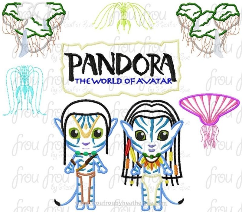 Panora World of Avador NINE Design SET Machine Applique Embroidery Design, Multiple sizes including 4"-16"