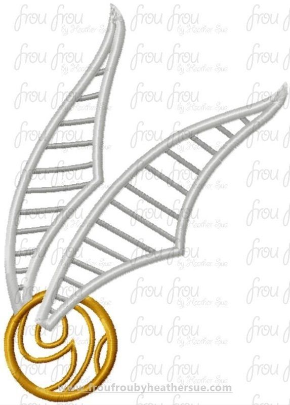 Golden Stitch Hairy Potts Wizard Machine Applique Embroidery Design, Multiple sizes including 1"-16"