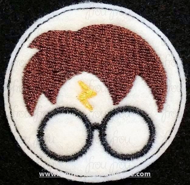 Clippie Hairy Potts Just Face Machine Embroidery In The Hoop Project 1.5, 2, 3, and 4 inch and SORTED