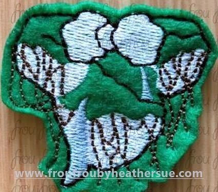 Clippie Floating Island Miss Mouse Head Avador Panora Machine Embroidery In The Hoop Project 1.5, 2, 3, and 4 inch