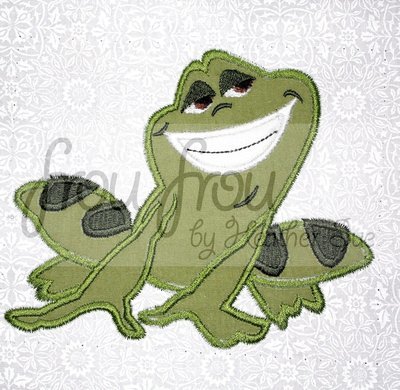 Naveem Frog Prince Machine Applique Embroidery Design, multiple sizes including 4 inch