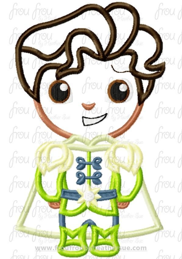 Prince Naveem Little Frog Prince Cutie Machine Applique Embroidery Design, Multiple Sizes 4"-16"