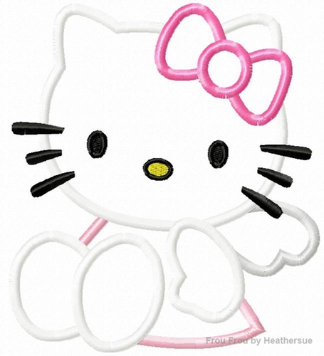 Howdy Cat Sitting Angel Fairy Machine Applique Embroidery Design, Multiple sizes including 4 inch