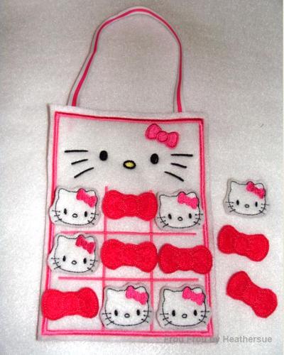 Howdy Cat Tic Tac Toe Game IN THE HOOP Machine Applique Embroidery Design