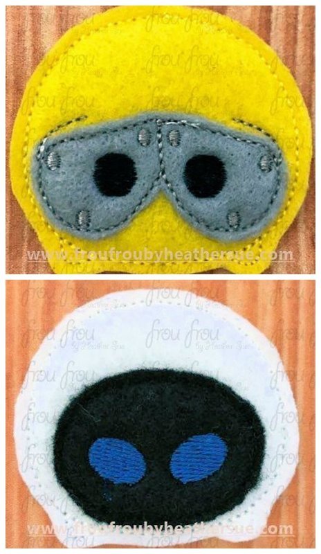 Wally and Eva Clippie Tzum Tzum TWO Design SET Machine Embroidery In The Hoop Project 1.5, 2, 3, and 4 inch