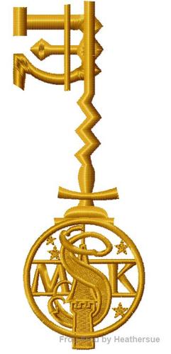 Sorcerers of the Kingdom Key Extinct
 Machine Embroidery Design, Multiple sizes including 4 inch