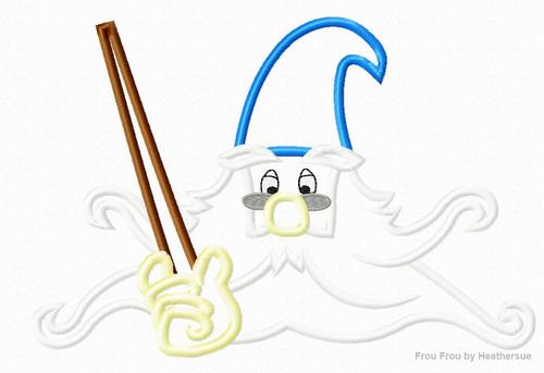 Sorcerers of the Kingdom Lin Extinct Wizard Beard Machine Applique Embroidery Design, Multiple sizes including 4 inch