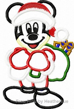Santa Full Body Christmas Mister Mouse Machine Embroidery Applique Designs Multiple Sizes- including 4 inch