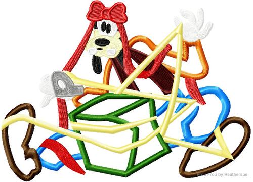 Full Body Christmas Guufy Tangled in Tape Machine Embroidery Applique Designs Multiple Sizes- including 4 inch