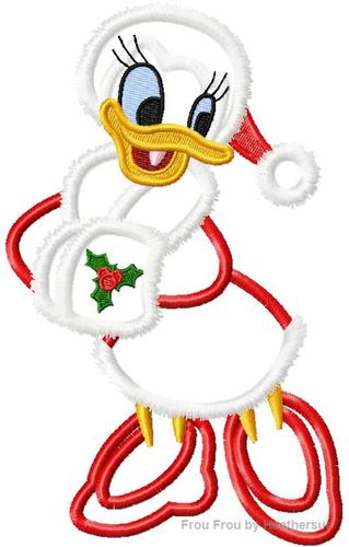 Full Body Christmas Dasey Duck Machine Embroidery Applique Designs Multiple Sizes- including 4 inch