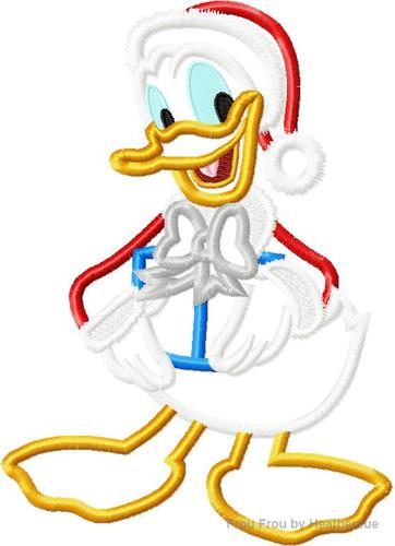 Full Body Christmas Don Duck Machine Embroidery Applique Designs Multiple Sizes- including 4 inch