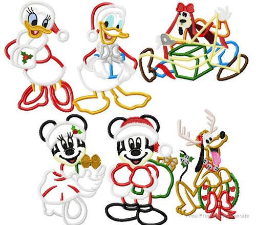 Full Body Christmas Fab SIX SET Machine Embroidery Applique Designs Multiple Sizes- including 4 inch