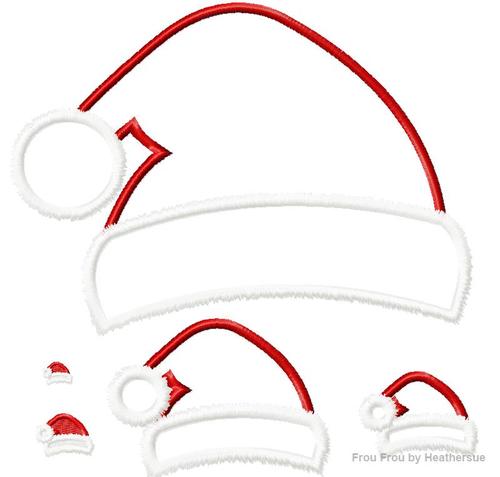 Santa Hat Only Christmas Machine Applique Embroidery Design, Multiple Sizes, including 1/2&quot;-10&quot;