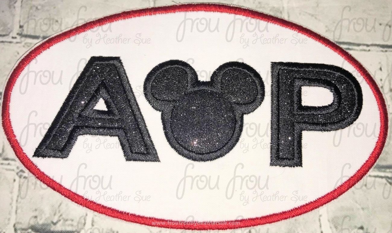 AP Mister Mouse Head Theme Park Machine Applique Embroidery Design, Multiple Sizes including 1.5&quot;-16&quot;