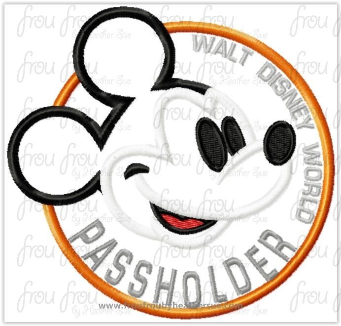 AP Dis World Mister Mouse With Face Theme Park Machine Applique Embroidery Design, Multiple Sizes including 4&quot;-16&quot;